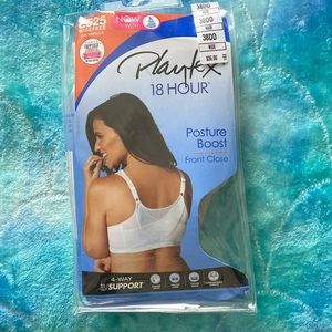 NWT Playtex 38DD 18 Hour Back Posture Boost Front Close Bra E525 Nude